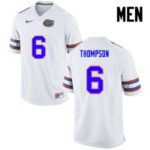 Men's Florida Gators #6 Deonte Thompson NCAA Nike White Authentic Stitched College Football Jersey FAL5362KJ